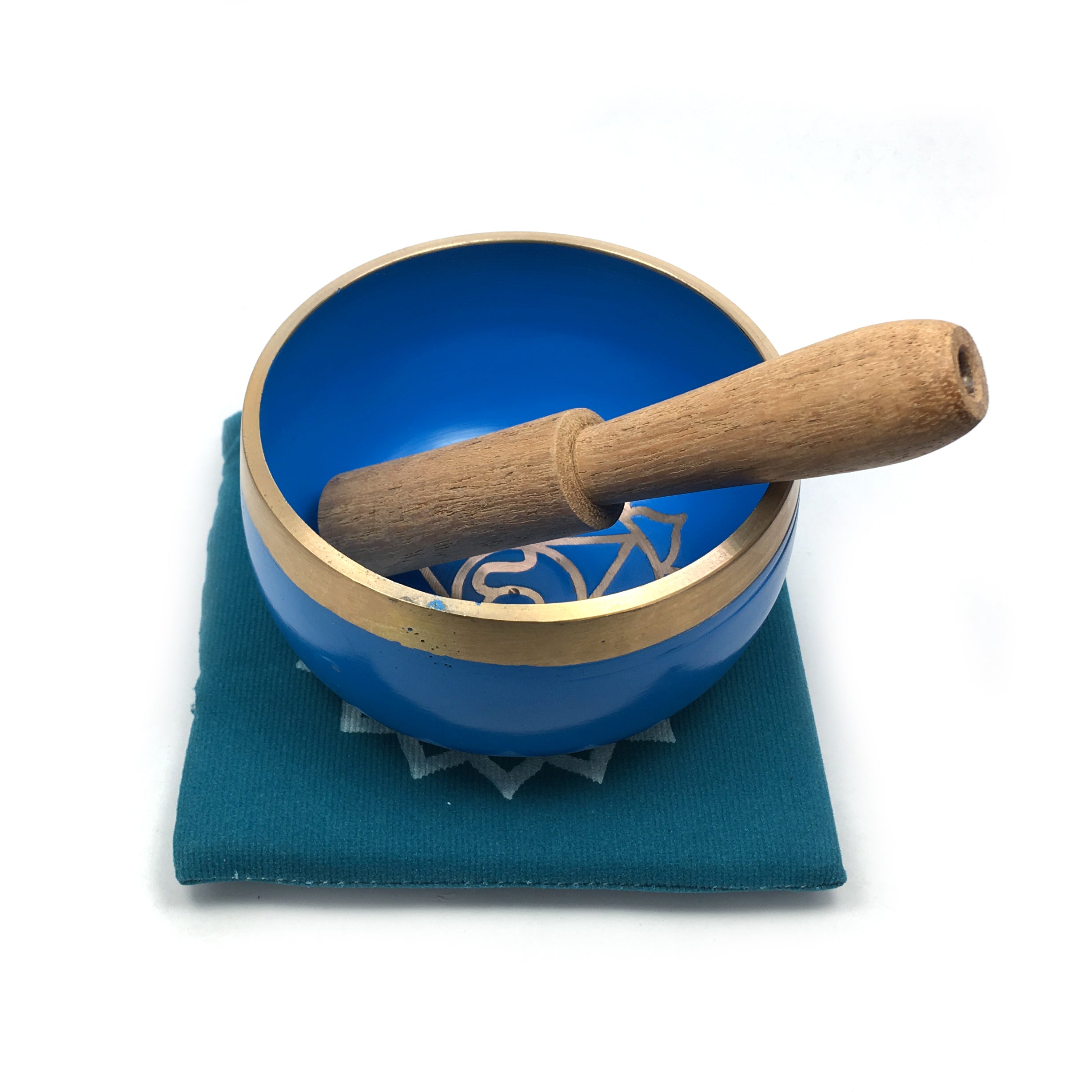 Tibetan Singing Bowl Gift Set - Blue (Throat Chakra) Happy Soul Online